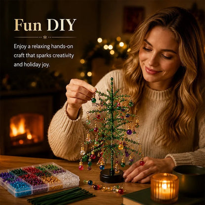 Hands-On Mini Tabletop DIY Beaded Tree Craft Kit – Handmade Holiday