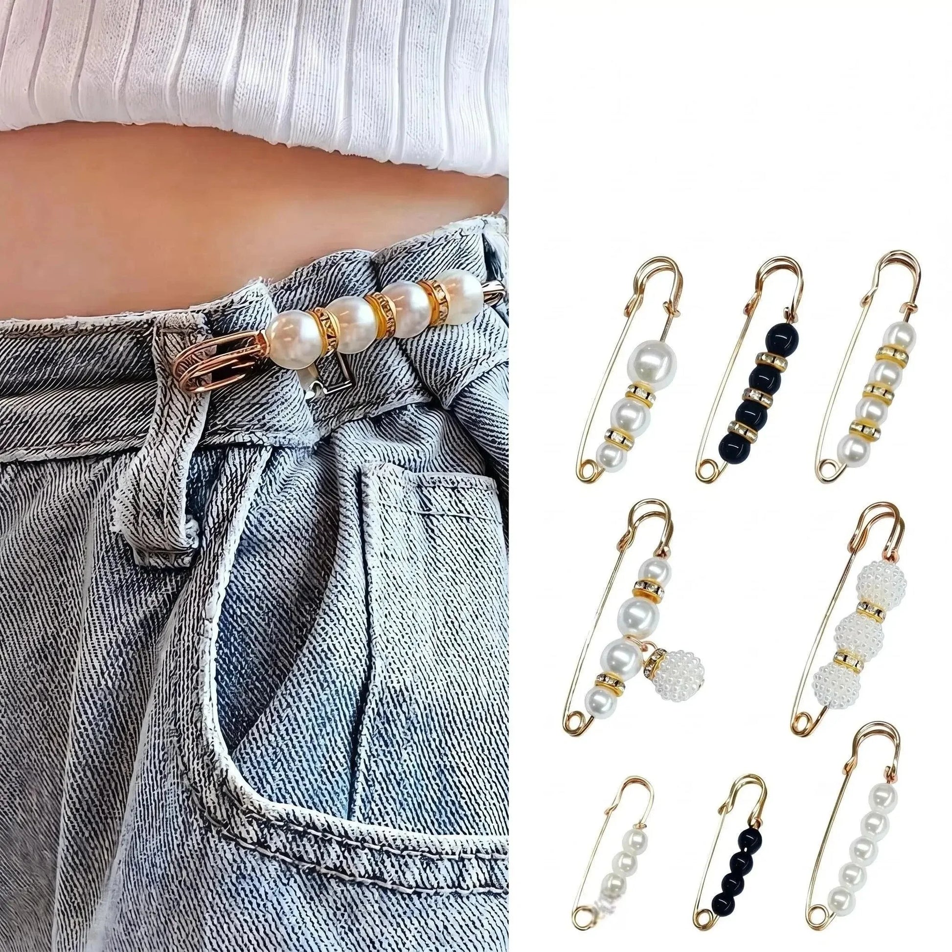 Vehicle-Ready 6-Piece Pearl Brooch Pin Set - Decorative Mixed-Style