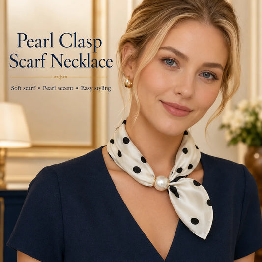 Vehicle-Ready Pearl Buckle Closure Printed Scarf for Garage Use