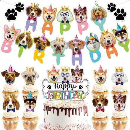Pet Birthday Party Kit — Dog & Cat Celebration Hats, Bibs & Photo Props