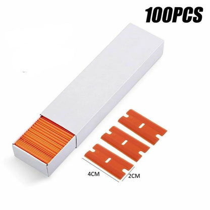 Plastic Razor-Blade Scraper with Ergonomic Handle and Spare Blades