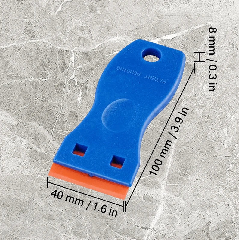 Plastic Razor-Blade Scraper with Ergonomic Handle and Spare Blades