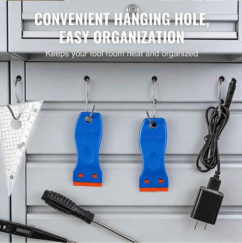 Plastic Razor-Blade Scraper with Ergonomic Handle and Spare Blades