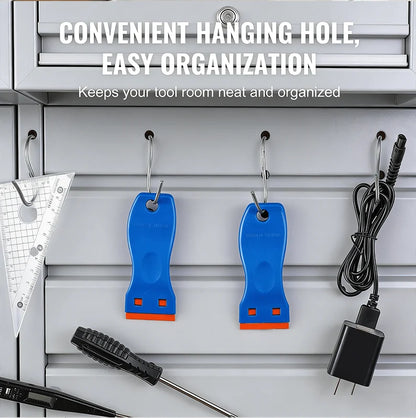 Plastic Razor-Blade Scraper with Ergonomic Handle and Spare Blades