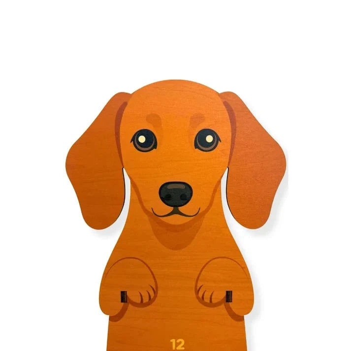 Pet-Friendly Playful Swinging Dog Wooden Wall Clock for Daily Pet Care