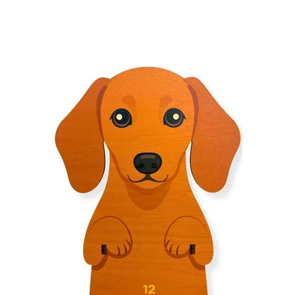 Pet-Friendly Playful Swinging Dog Wooden Wall Clock for Daily Pet Care