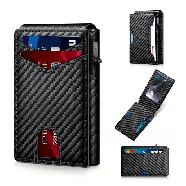 Vehicle-Ready RFID Blocking Minimalist Pop-Up Wallet – One-Second