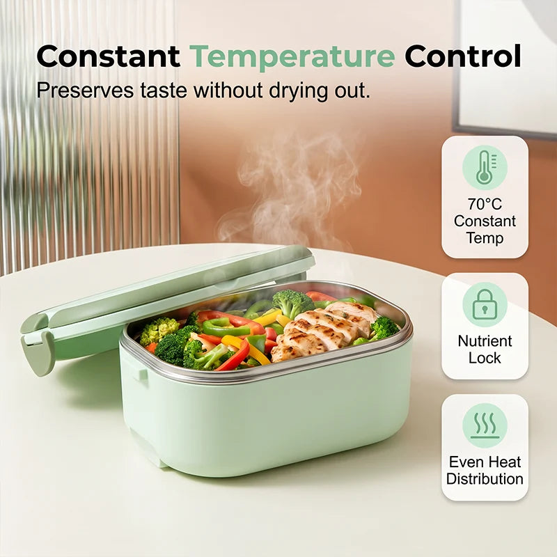 Practical Portable Electric Heated Lunch Box Water- Food