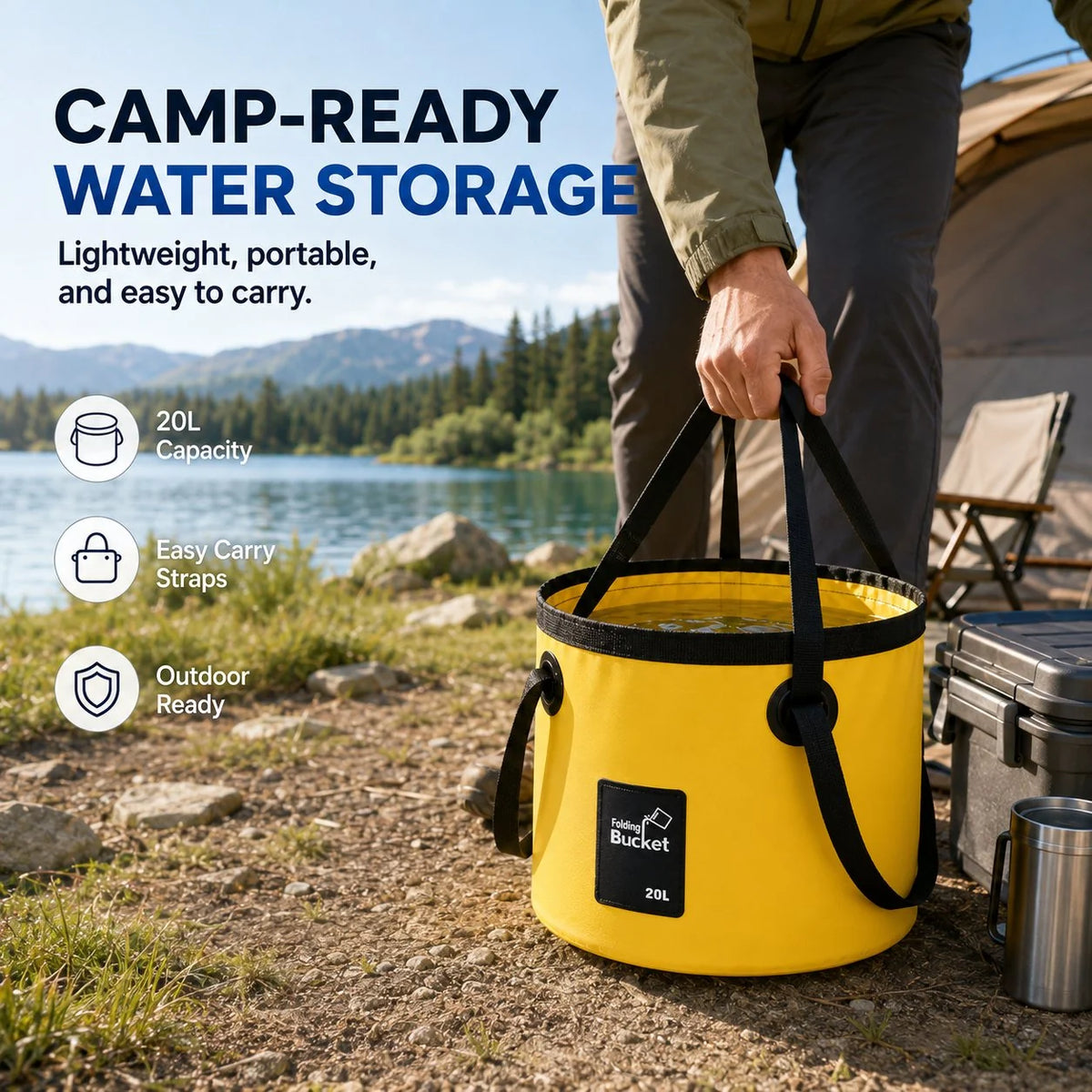 Space-Saving Portable Folding Water Storage BucketYour Go‐Anywhere