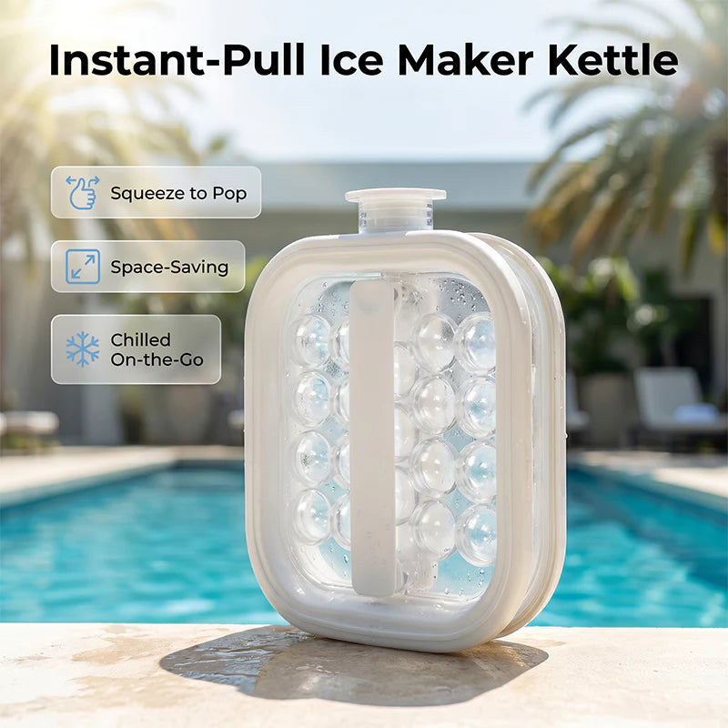 Collapsible Pull-Release Kettle Mold for Round Ice