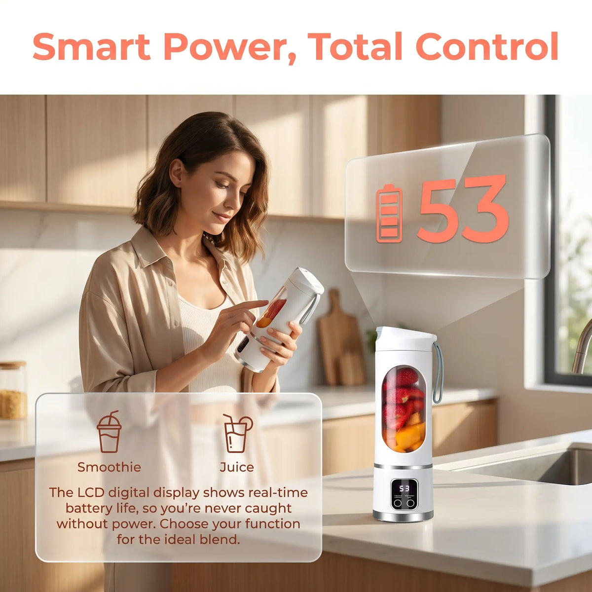 Purpose-Built 24-Hour – Portable USB Blender with LED