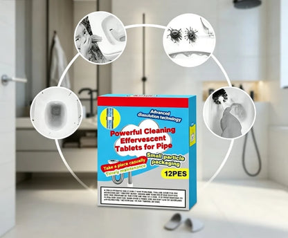 Easy-Care Powerful Cleaning Effervescent Tablets for Pipe, Fast