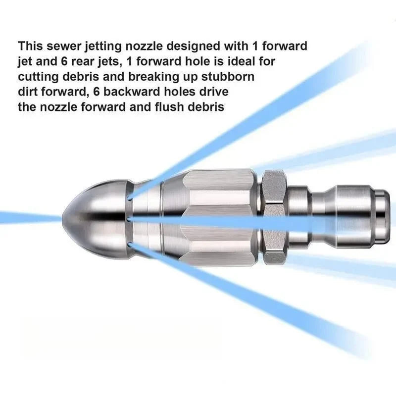Easy-Care Powerful Stainless Steel Sewer Jetter Nozzle – Up to 5000