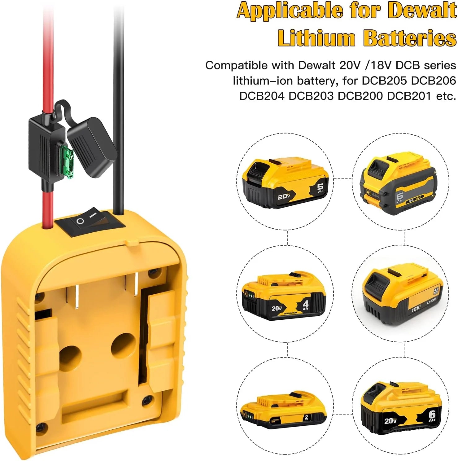 DeWalt 20V Battery Adapter Kit for Power Wheels Conversion