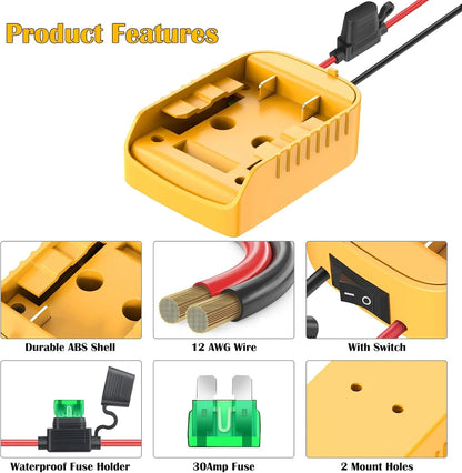 DeWalt 20V Battery Adapter Kit for Power Wheels Conversion