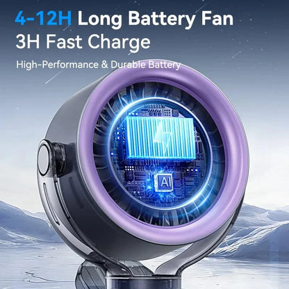 Purpose-Built Precision Cooling: 3000mAh Portable 360° Desk &