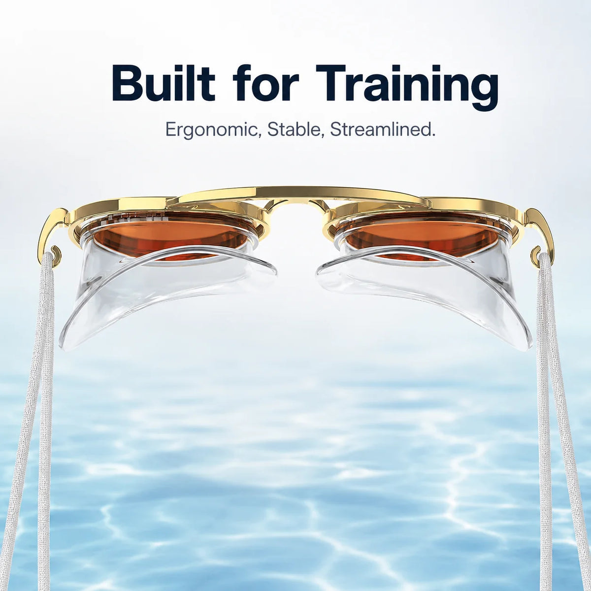 Aviator-Style Wide-View Swim Goggles with Anti-Leak Seal