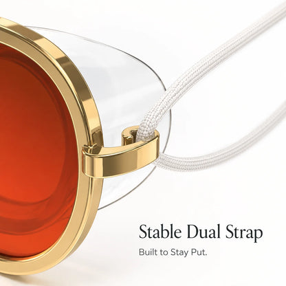 Aviator-Style Wide-View Swim Goggles with Anti-Leak Seal