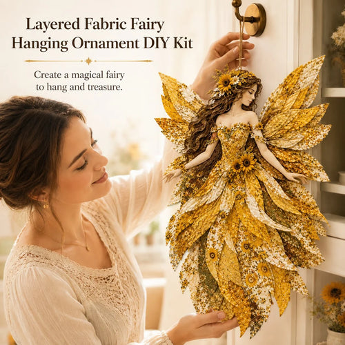 Layered Floral-Wing Fairy Patchwork Set for Handmade Wall Art