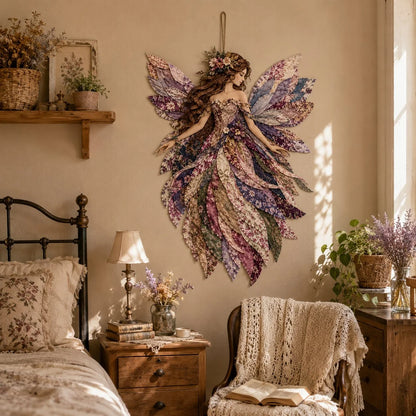 Layered Floral-Wing Fairy Patchwork Set for Handmade Wall Art