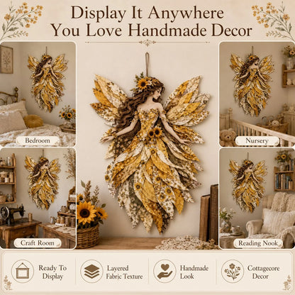 Layered Floral-Wing Fairy Patchwork Set for Handmade Wall Art