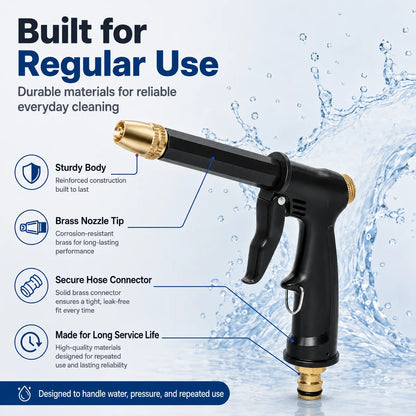 Portable High-Pressure Sprayer with an Adjustable Car and Garden Nozzle