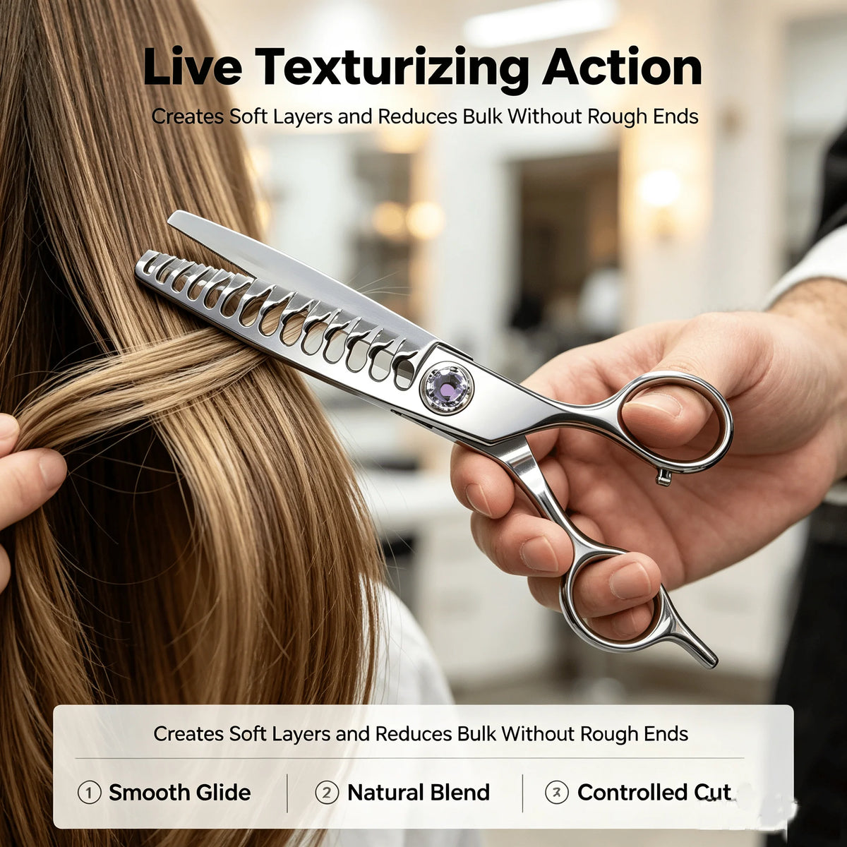 Purpose-Built Professional Hair Texturizing Thinning Scissors