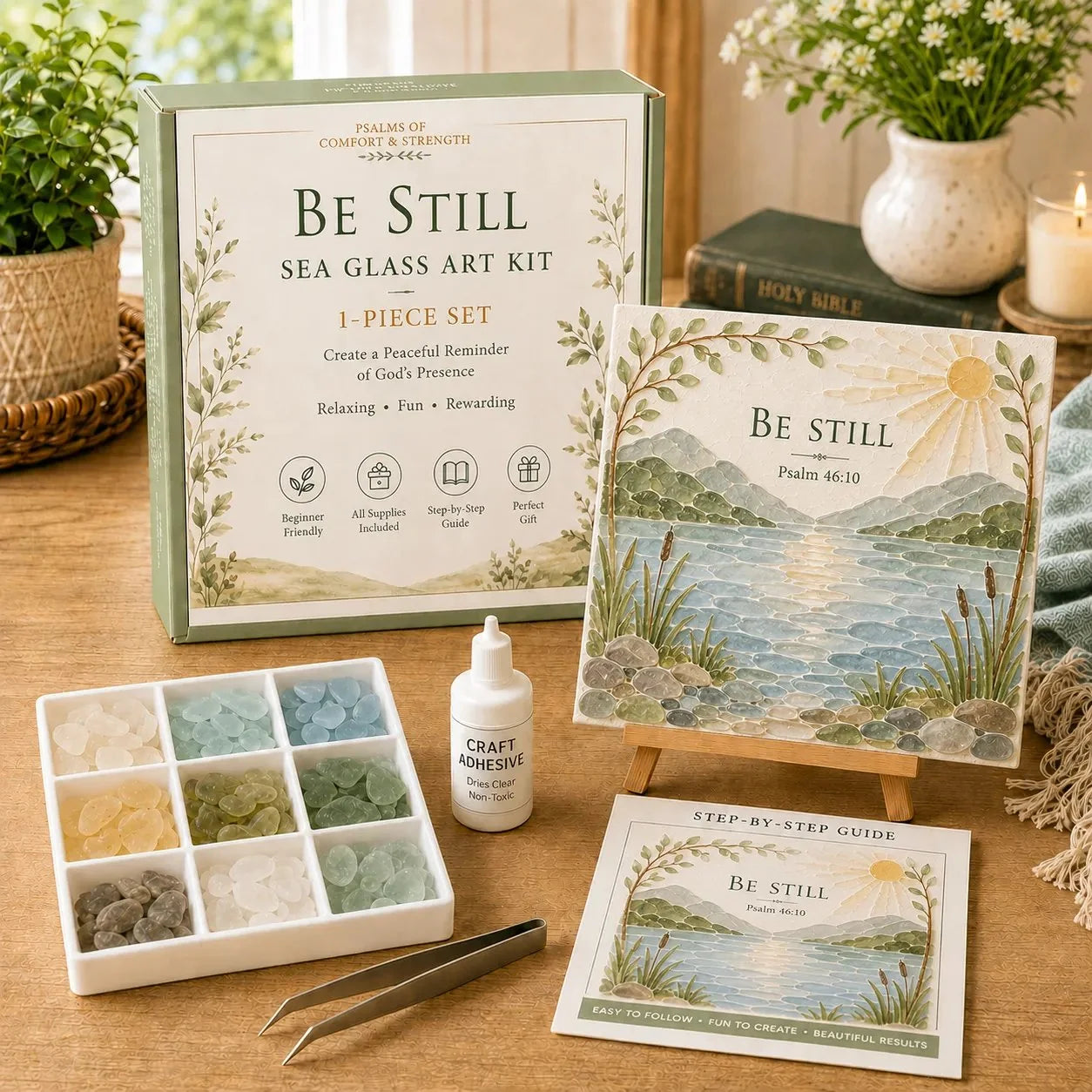 Sea-Glass Art Kit Inspired by Psalms of Comfort