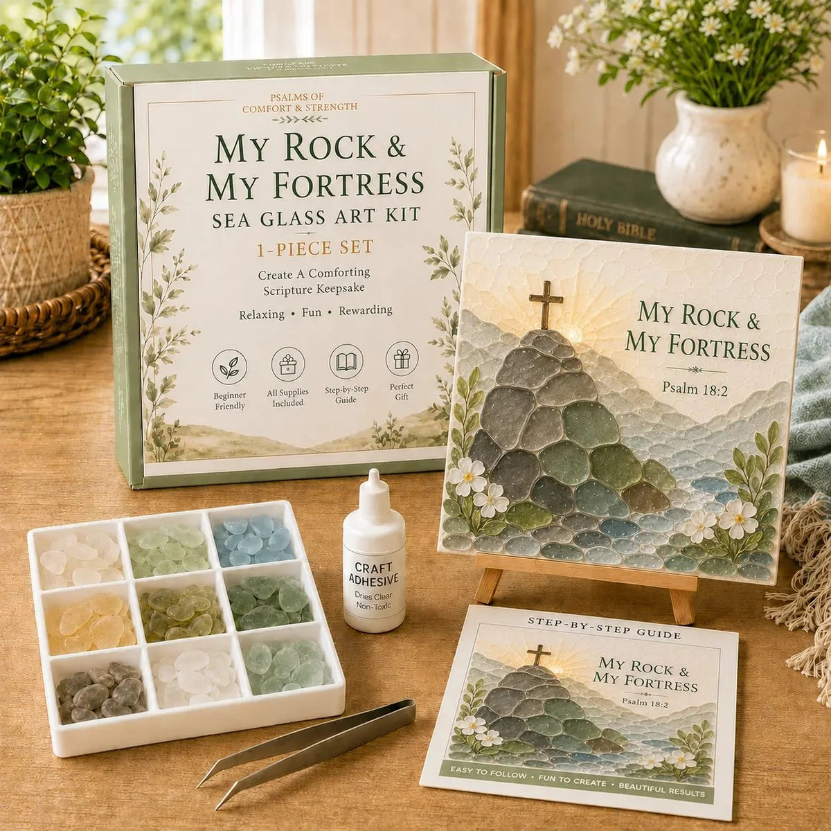 Sea-Glass Art Kit Inspired by Psalms of Comfort
