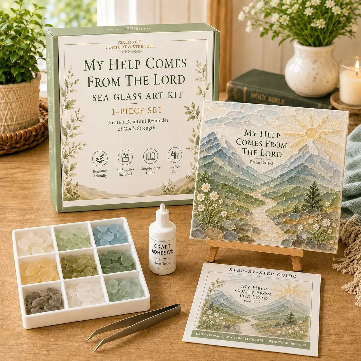 Sea-Glass Art Kit Inspired by Psalms of Comfort
