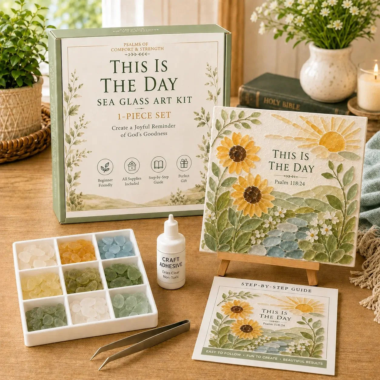 Sea-Glass Art Kit Inspired by Psalms of Comfort