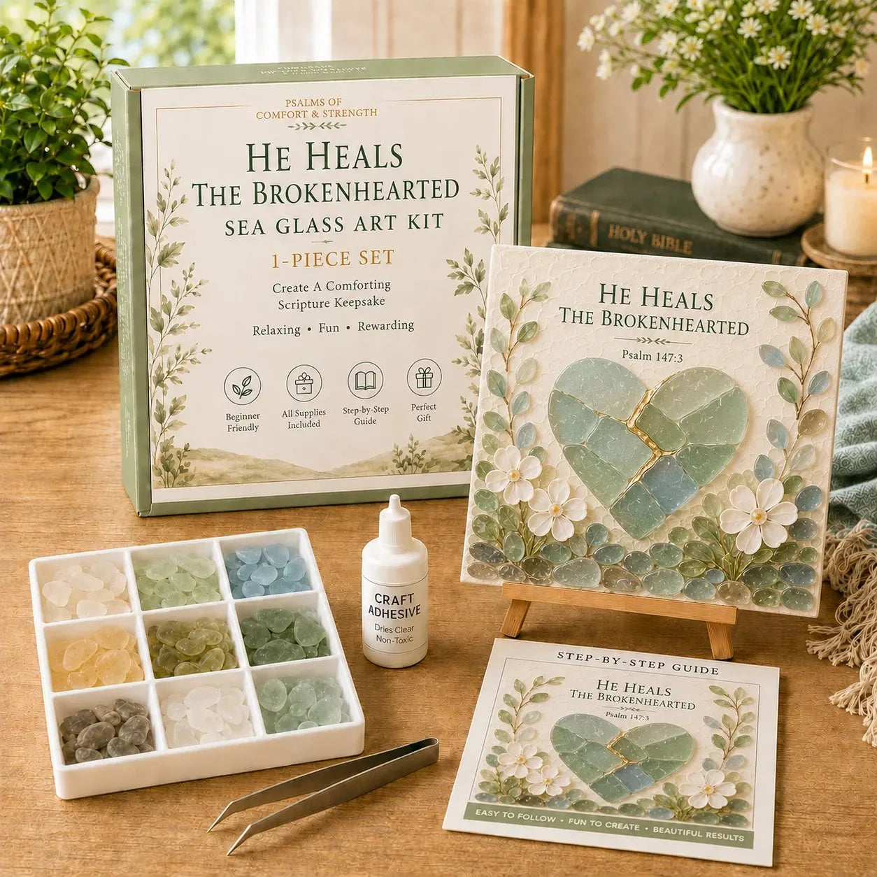 Sea-Glass Art Kit Inspired by Psalms of Comfort