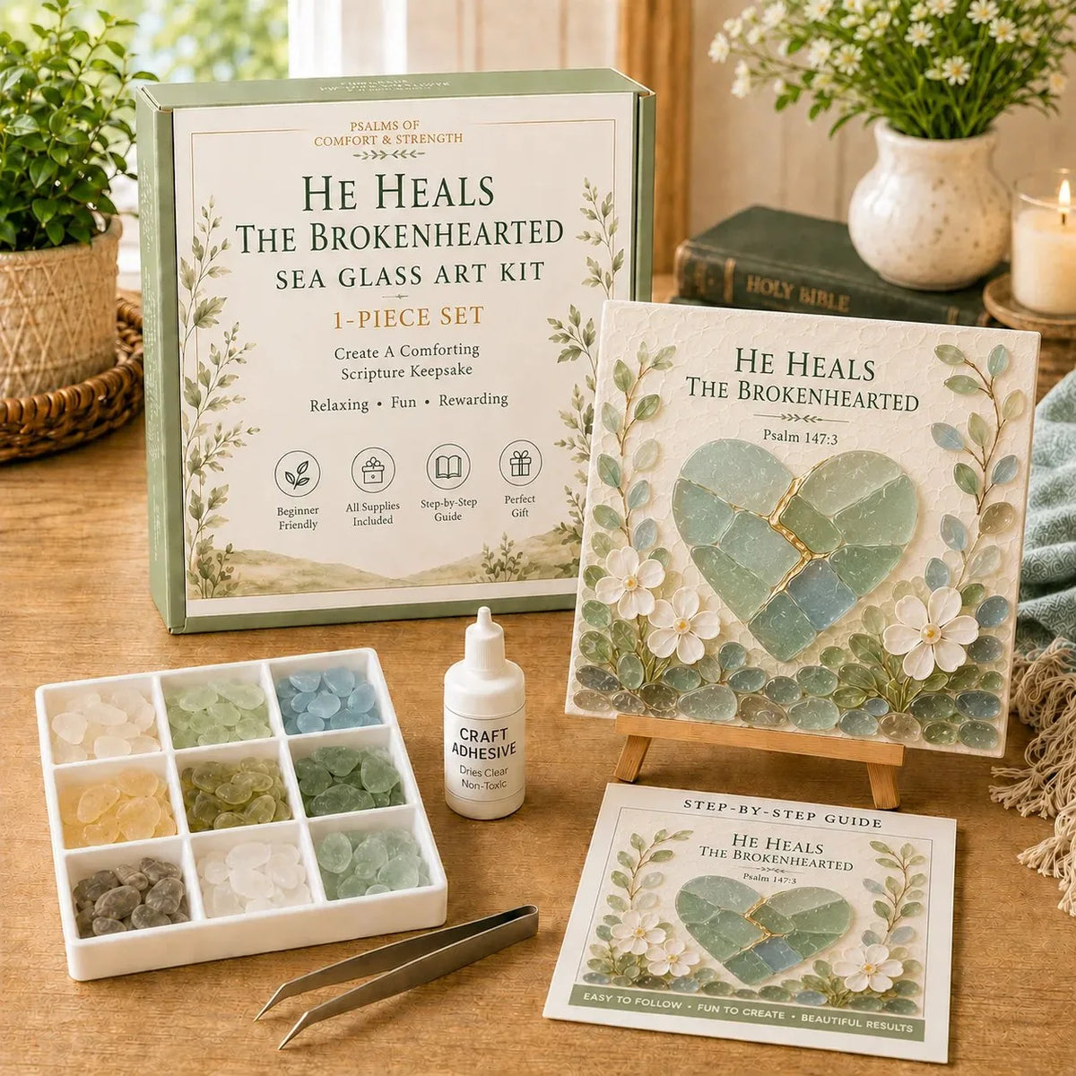 Sea-Glass Art Kit Inspired by Psalms of Comfort