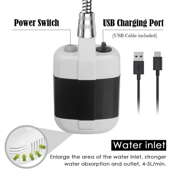 Portable Outdoor Shower System with Water Pump