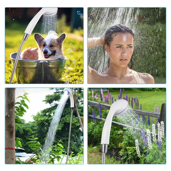 Portable Outdoor Shower System with Water Pump