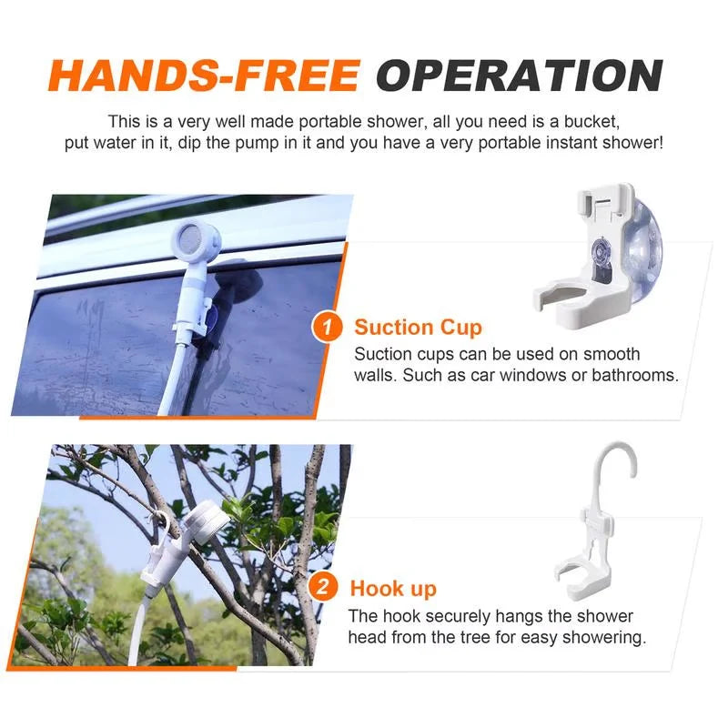 Portable Outdoor Shower System with Water Pump