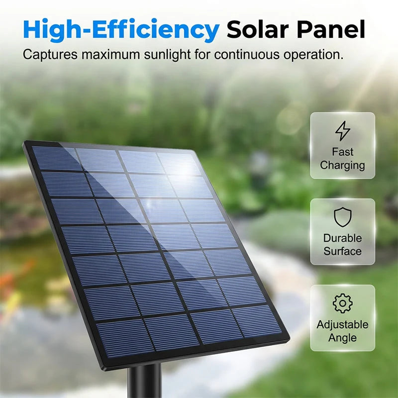 Outdoor Solar Powered Pond Aerator Air Pump – wire- easy