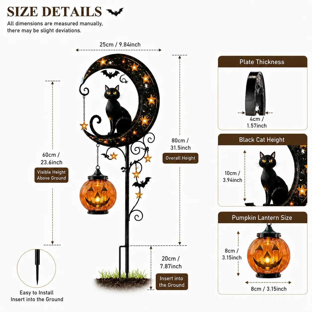Outdoor Pumpkin Moon Garden Stake Light for Garden Display