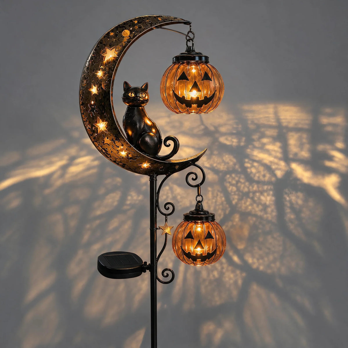 Outdoor Pumpkin Moon Garden Stake Light for Garden Display