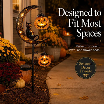 Outdoor Pumpkin Moon Garden Stake Light for Garden Display