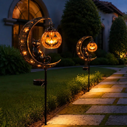 Outdoor Pumpkin Moon Garden Stake Light for Garden Display
