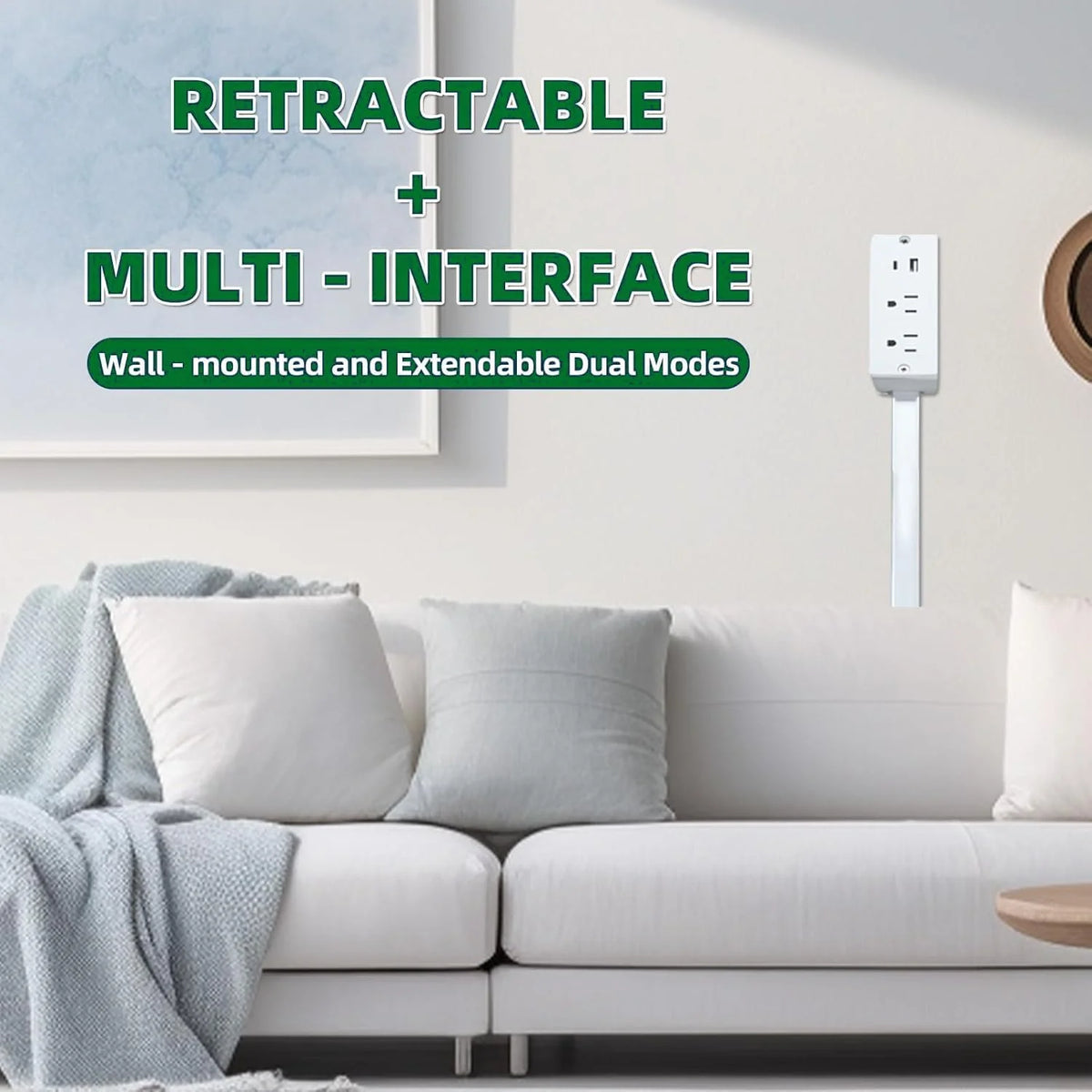 Adjustable Outlet Extender with USB Charging
