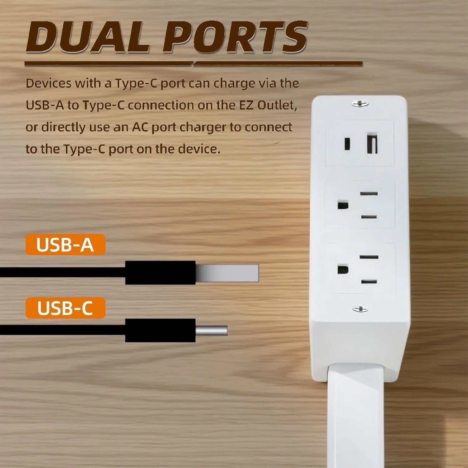 Adjustable Outlet Extender with USB Charging