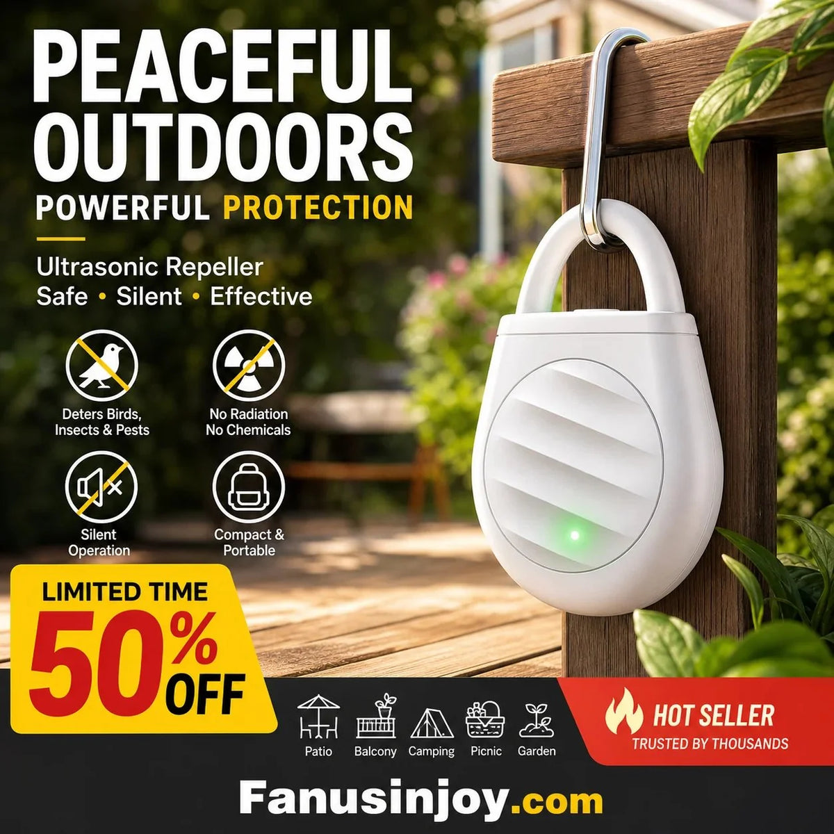 Ultrasonic Keychain Repellent for Birds and Other Pests