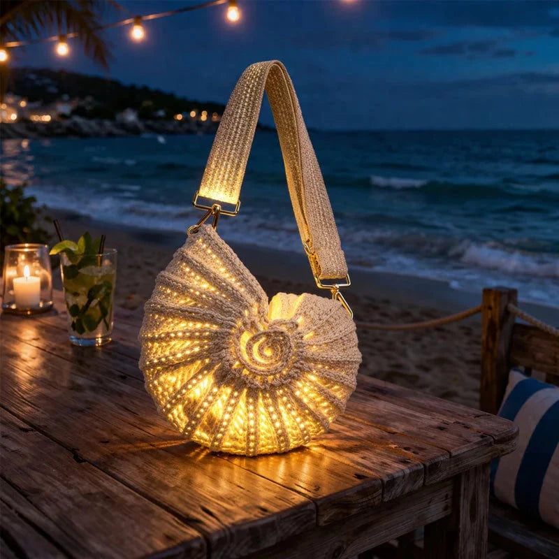 Vehicle-Ready Radiant Nautilus Shell Bag – Carry the Magic of the