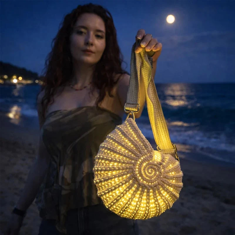 Vehicle-Ready Radiant Nautilus Shell Bag – Carry the Magic of the