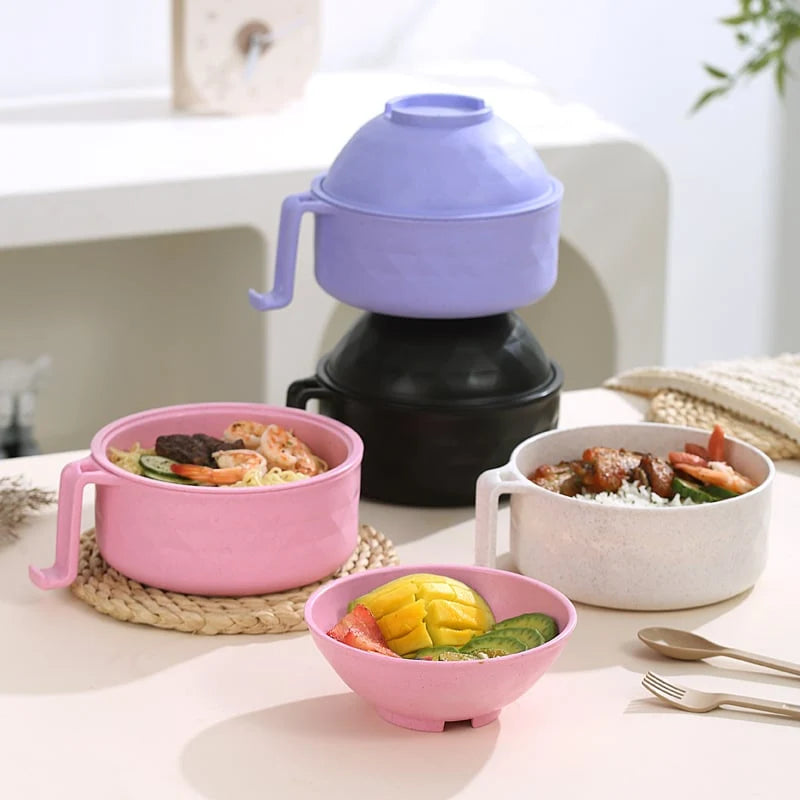 Hands-On Ramen Bowl Set, 1/2 Counts Microwave Safe Instant Noodle