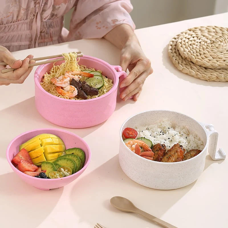 Hands-On Ramen Bowl Set, 1/2 Counts Microwave Safe Instant Noodle