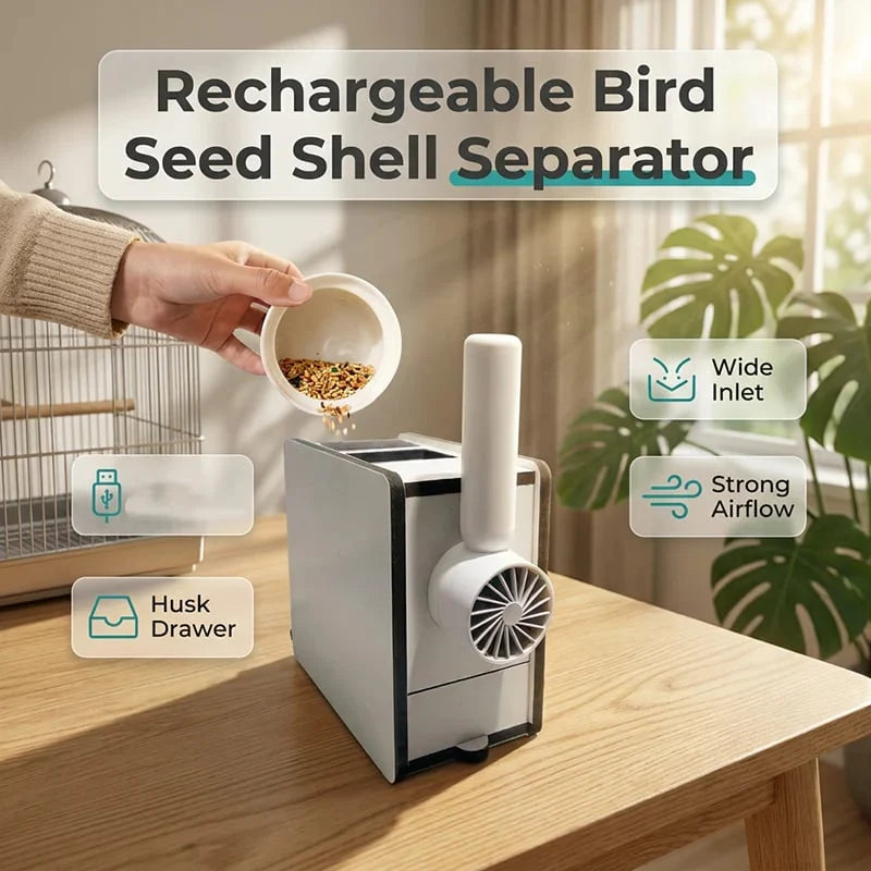 Purpose-Built Rechargeable Bird Seed Shell Separator for Everyday Use