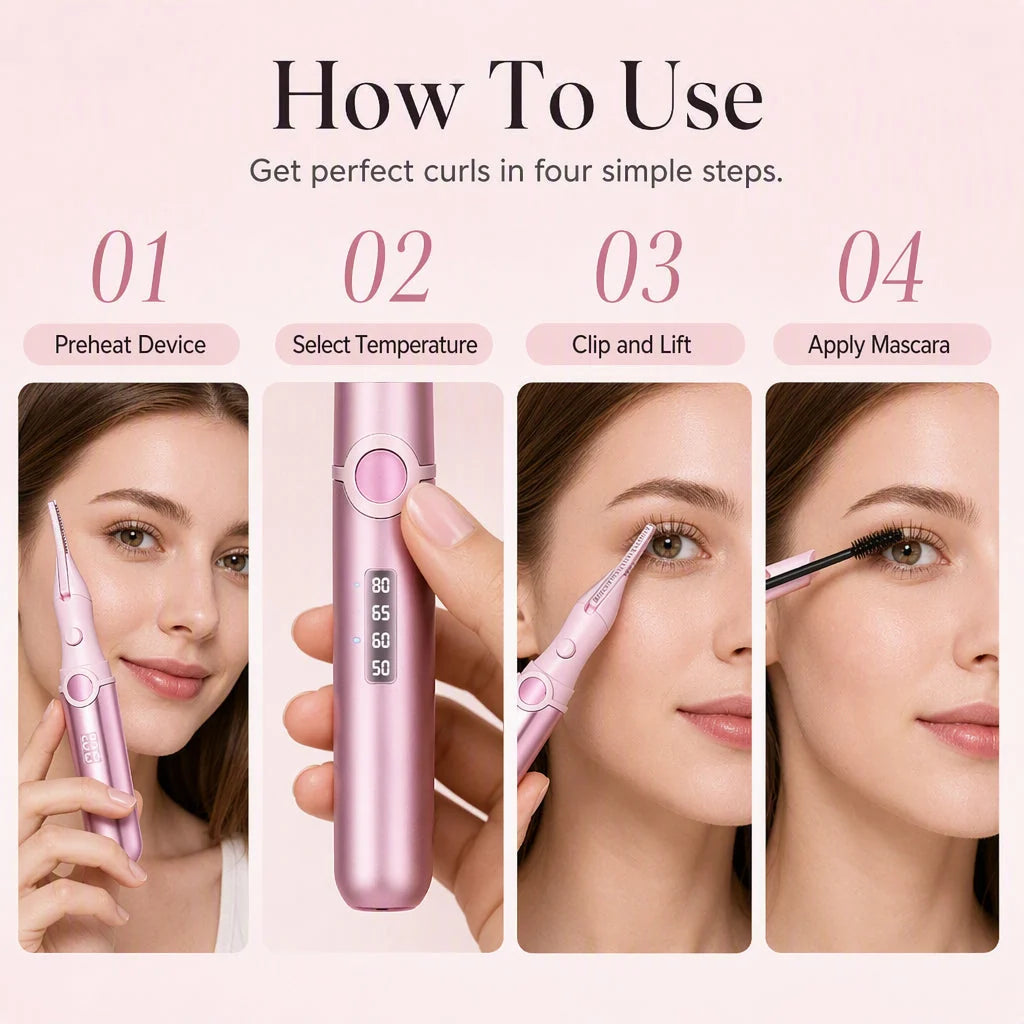 Rechargeable Heated Curler for Lasting Lash Shape